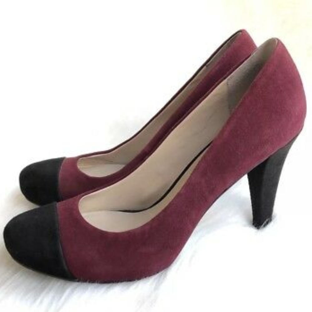 Franco Sarto Willa Burgundy Red Suede Leather Pump